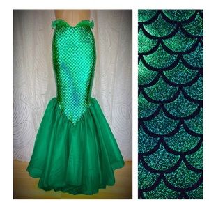 Mermaid, Ariel Tail Skirt, Adult Halloween Costume